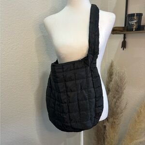 NWOT- Black Puffy Messenger Cross Body Bag